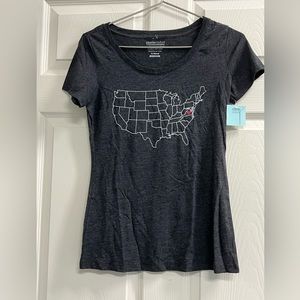 Counter Couture Women's Gray Virginia Heart Map Graphic Tee - Size Medium - NWT